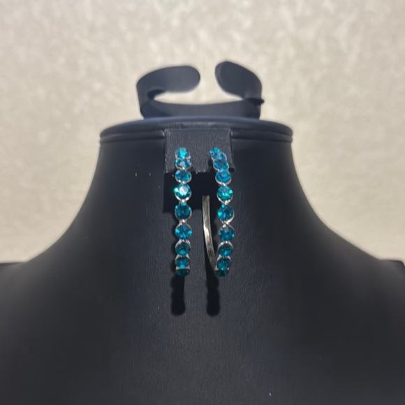 3/$12 Paparazzi Blue and Silver Feather Earrings - Picture 1 of 3